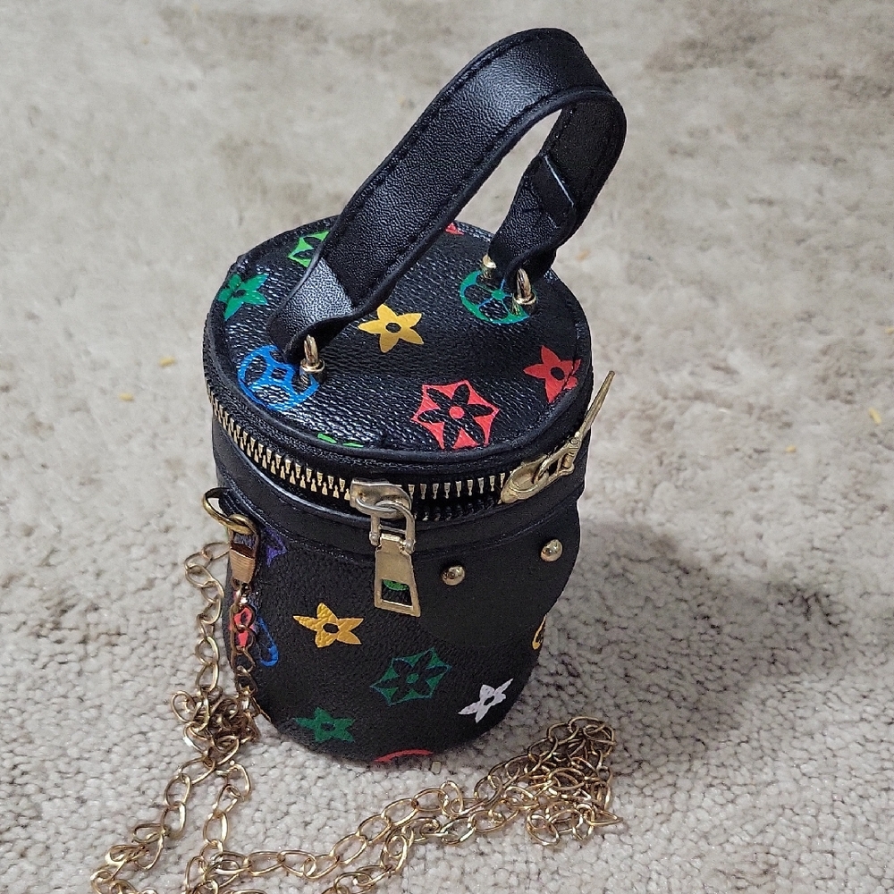 Stylish Black Designer Cylinder Bag